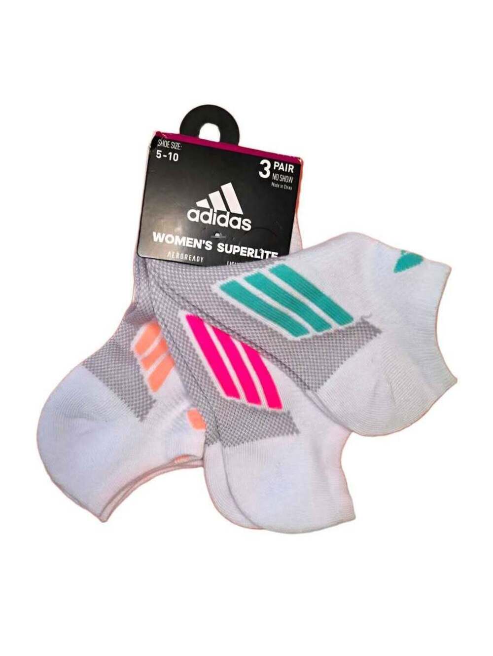 adidas Women's Superlite No Show Socks, 3 Pair
